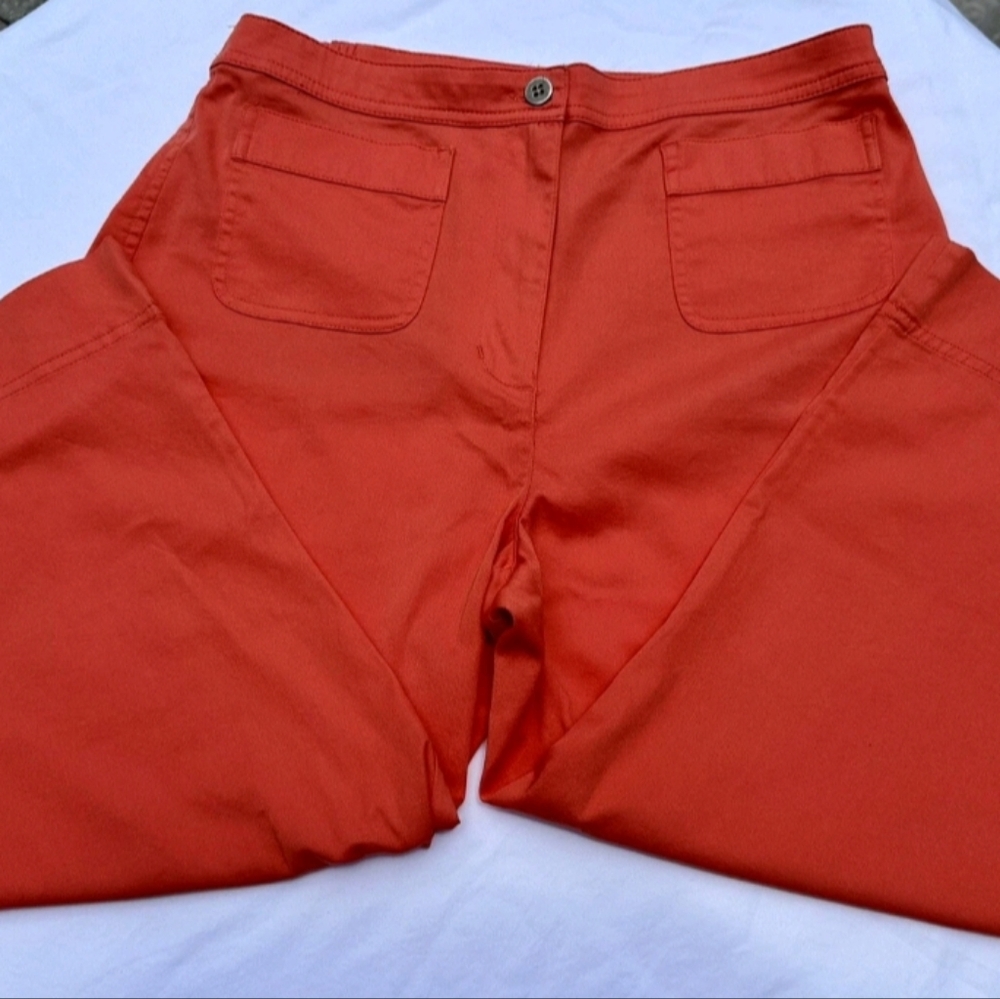 Chico's Dopamine Bright Orange Women's Cropped Pants Size 3 (#802)